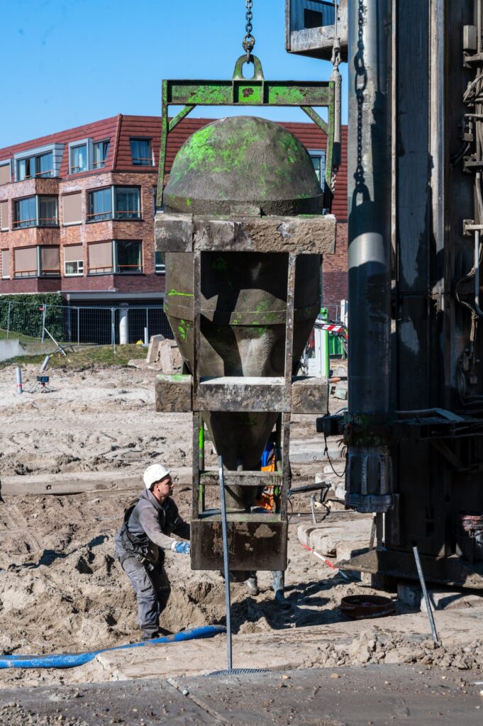 De heimachine in actie.